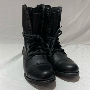 Steve Madden Black Troopa Combat Boots